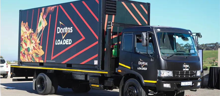 there is a truck that is parked in a parking lot