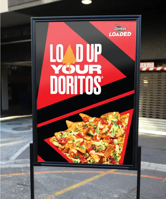 there is a sign that says loud up your donuts